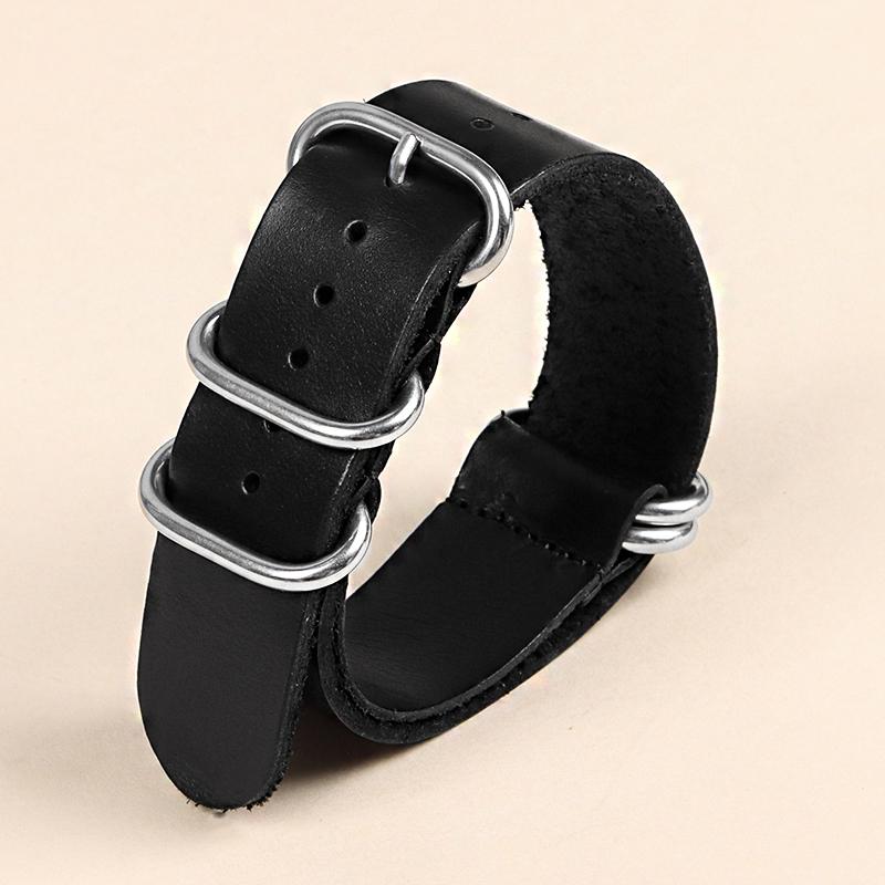 Vintage Leather Watch Bands 18mm 20mm 22mm Brown Handmade Cowhide Watch Straps with Ring Buckle for Men Women Watch Accessories