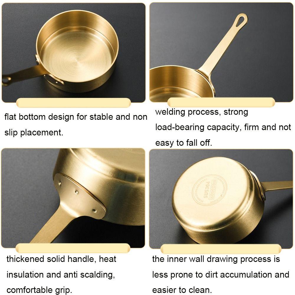 Stainless Steel Sauce Cup with Handle Mini Sauce Pan Measuring Cup Seasoning Bowl For Kitchen