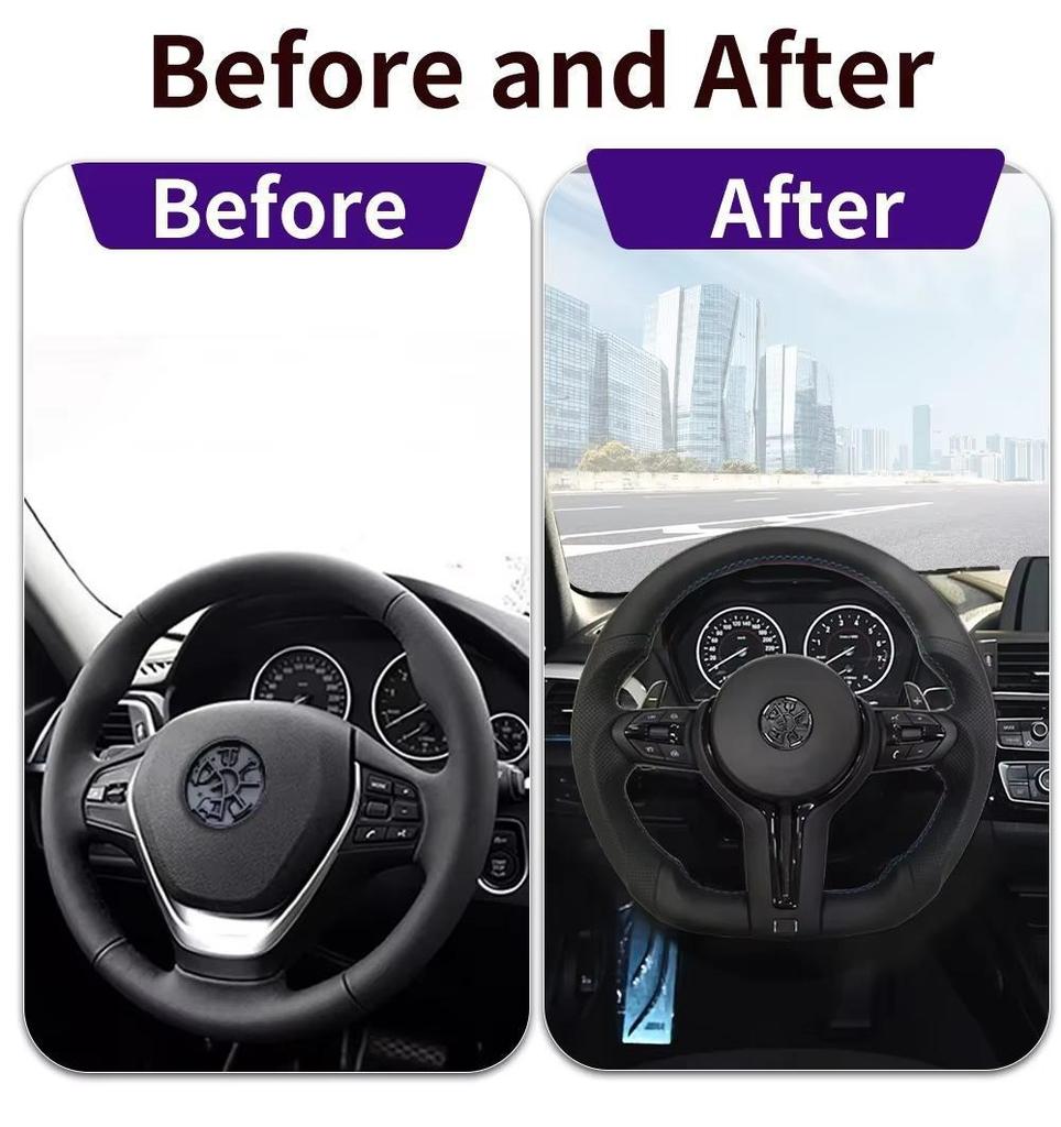 Black Chrome Sport Leather Steering Wheel For F30 F36 F20 F23 F22 M3 F80 X1 F48 F10 F07 F01 M5 E84 E87 E90 E70 Car Accessory