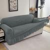 1Pc Seersucker Sofa Slipcover With Skirt Solid Color Bubble Gauze Sofa Couch Cover Dustproof Furniture Protector For Living Room
