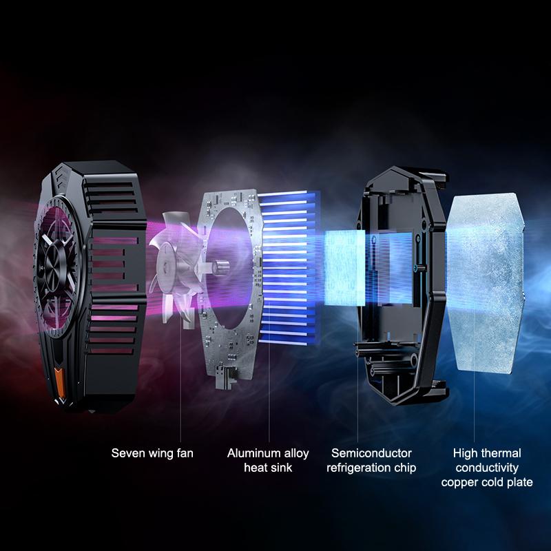 Mobile Phone Cooler Cooling Fan Radiator For PUBG Phone Cooler Back-clip Semiconductor Game Air Cooling Fan