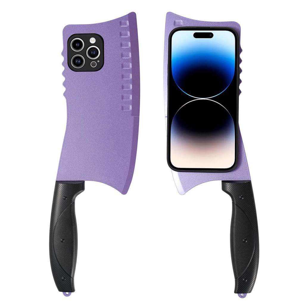 Creative Purple Kitchen Knife Design Soft Case for iPhone 17 Pro Max/16/15