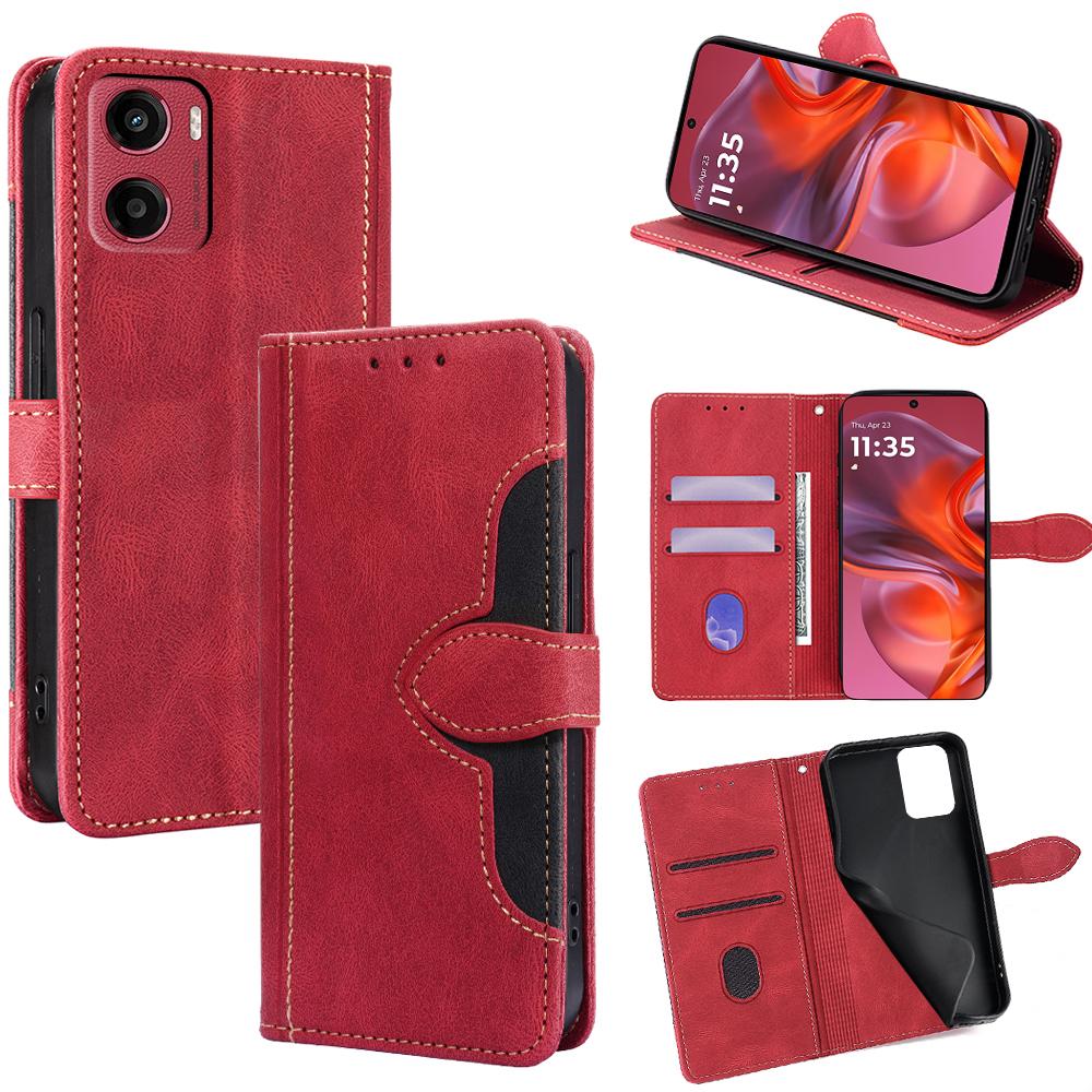 For Motorola Moto G05 4G Case Leather Wallet Phone Cover with Straw Hat Magnetic Clasp