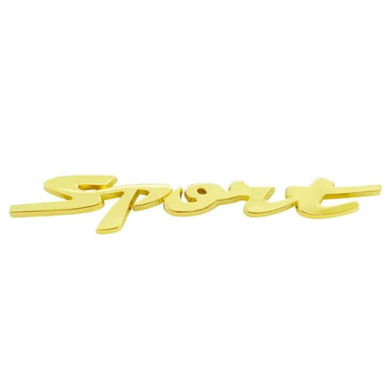 3D Metal Chrome Black Red Sport Logo Letters Car Emblem Badge Decal Sticker Accessories