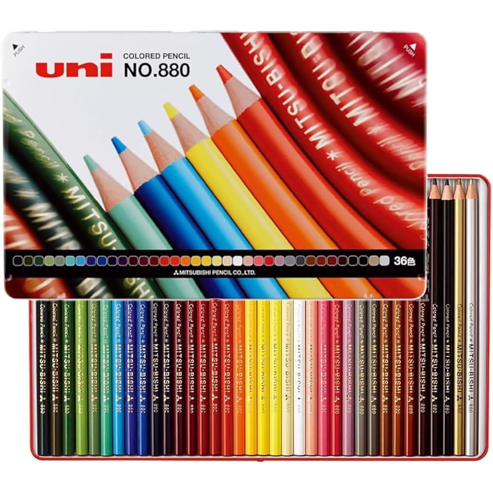 Mitsubishi Pencils, Colored Pencils, 880, Elementary School Students, 36 Colors, K88036CP