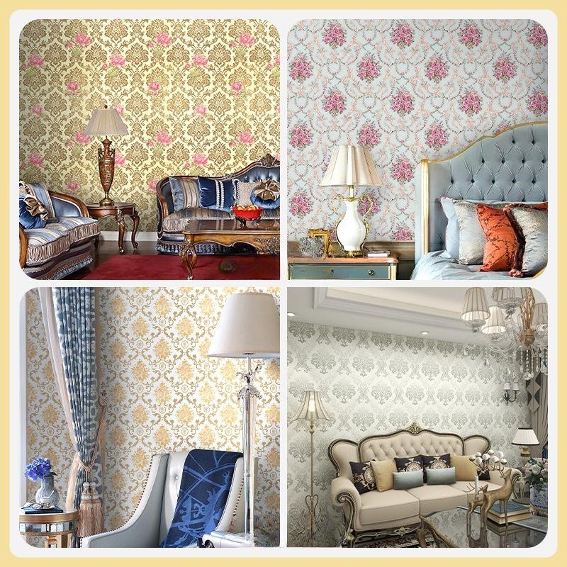 Self-adhesive Wallpaper Home Decor Retro Floral Wallpaper Renovation of Bedroom and Living Room Decorative Walls with Waterproof