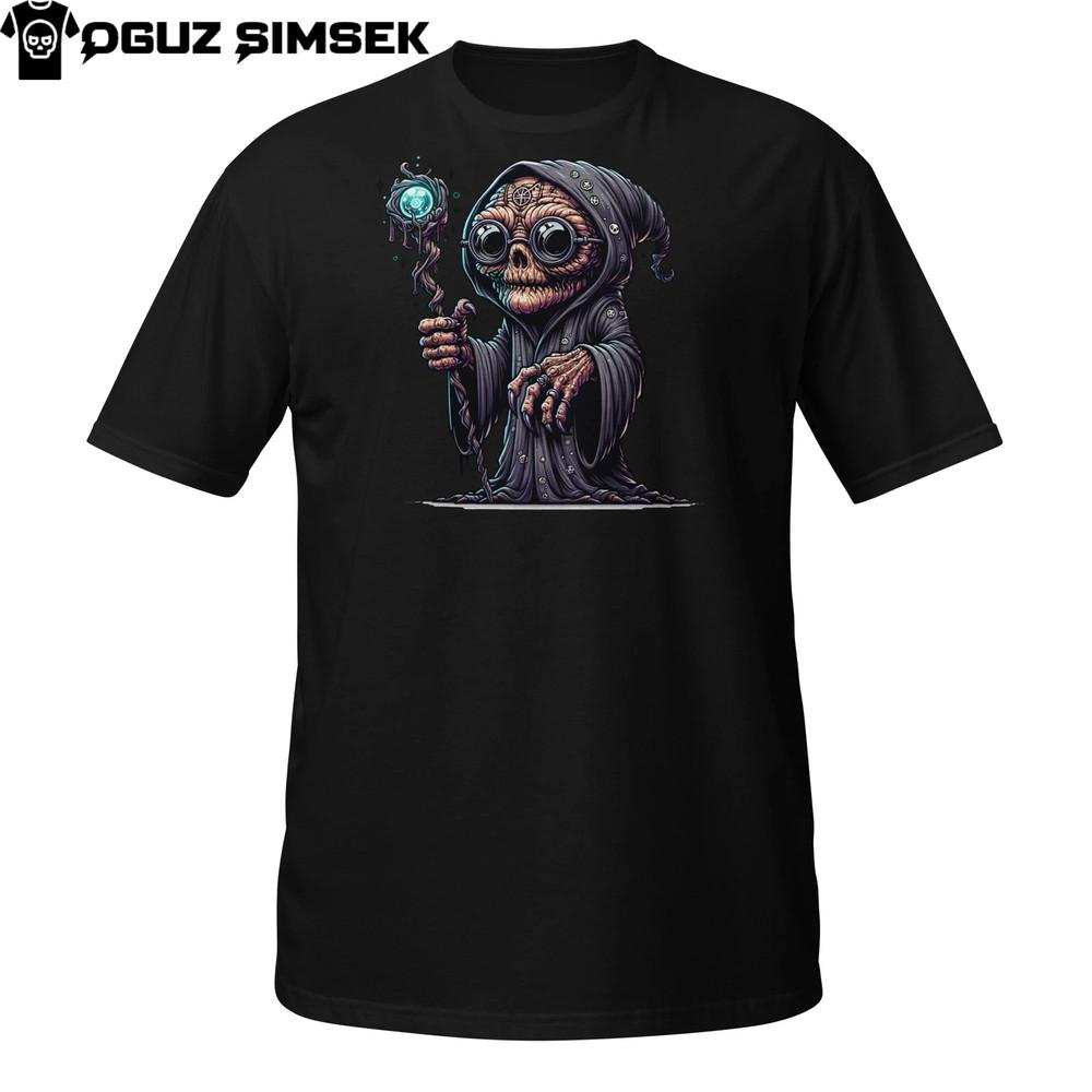 

Футболка Скелет-Маг | Мрачный Маг со Посохом и Капюшоном | Готическая Футболка Заклинатель 3XL