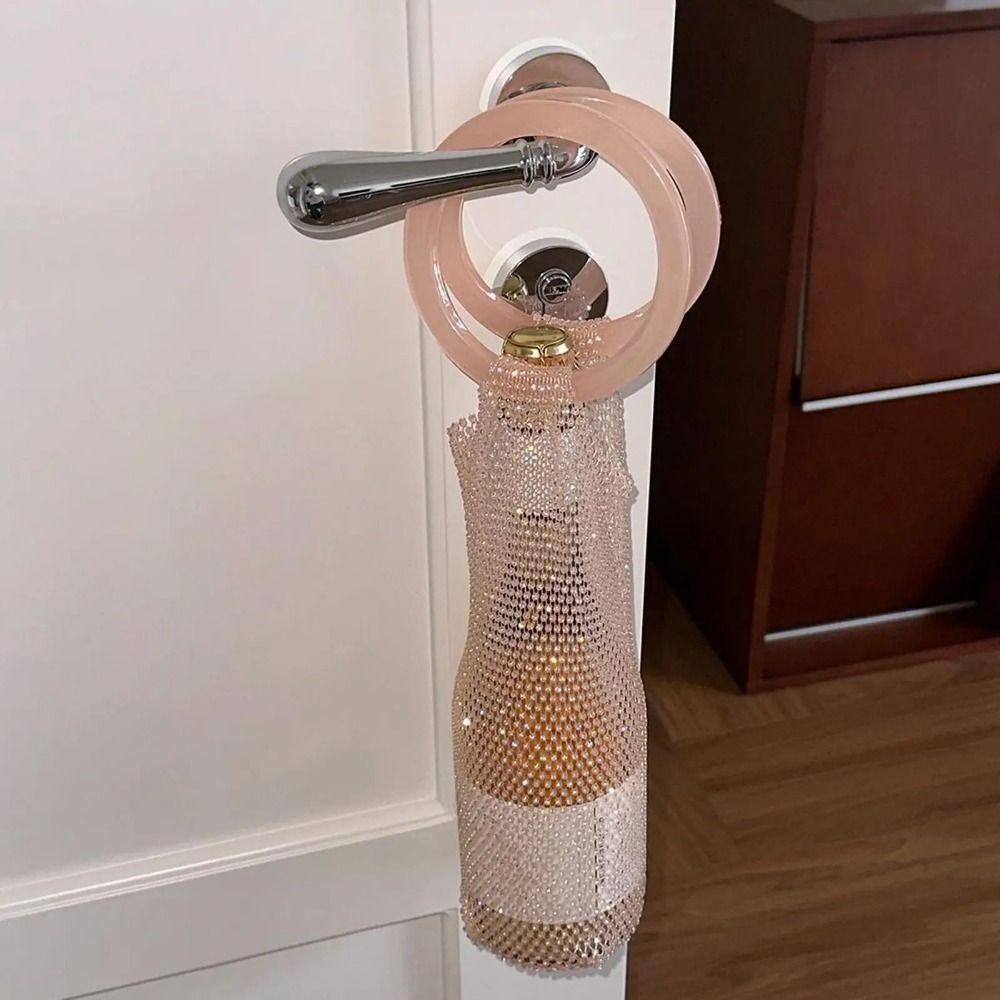 Light Luxury Shiny Wine Bag Rhinestone Mesh Insulated Cup Bag Portable Champagne Pouch Wedding