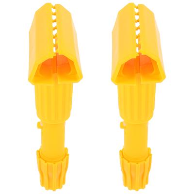 2Pcs Yellow Tiger Mop Head Clips Detachable Replacement Clamps Floor Cleaning Wooden Tiles Laminate Holders Plastic Parts
