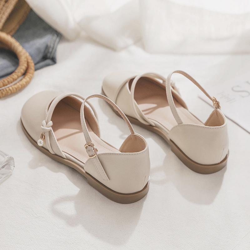 

Fashion flat bottom with skirt single shoes autumn new versatile not tired foot bag head sandals women 35