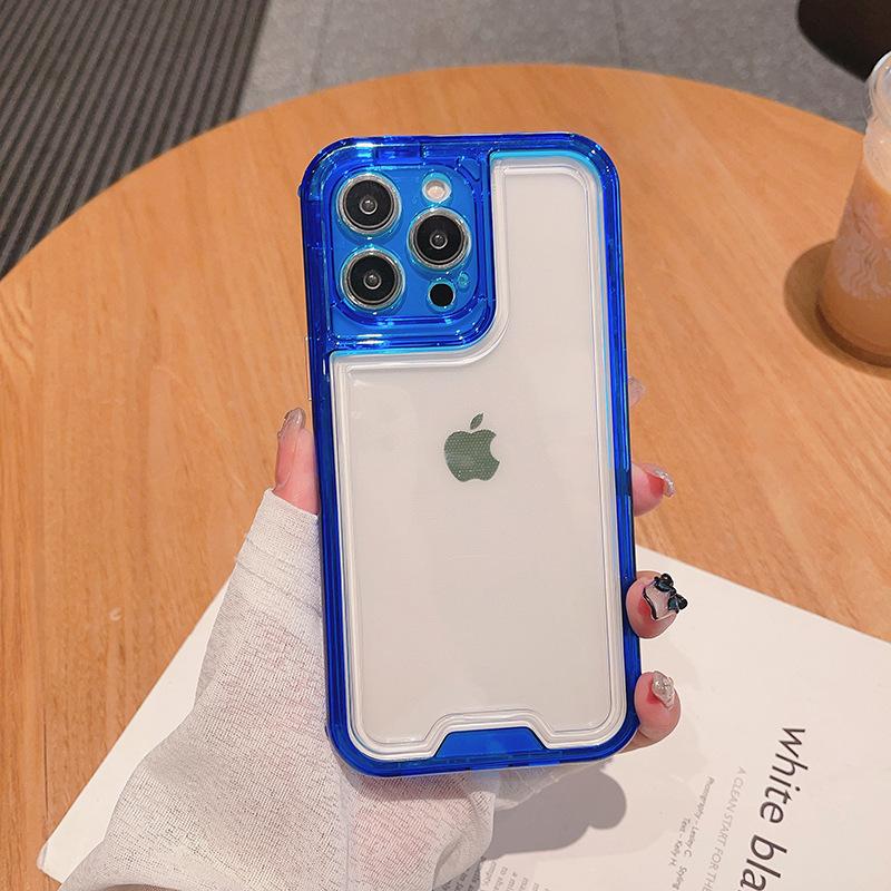 Mobile Phone Case for IPhone15 Series Colorful Frame Transparent Three-in-One Colorful Precision Holes
