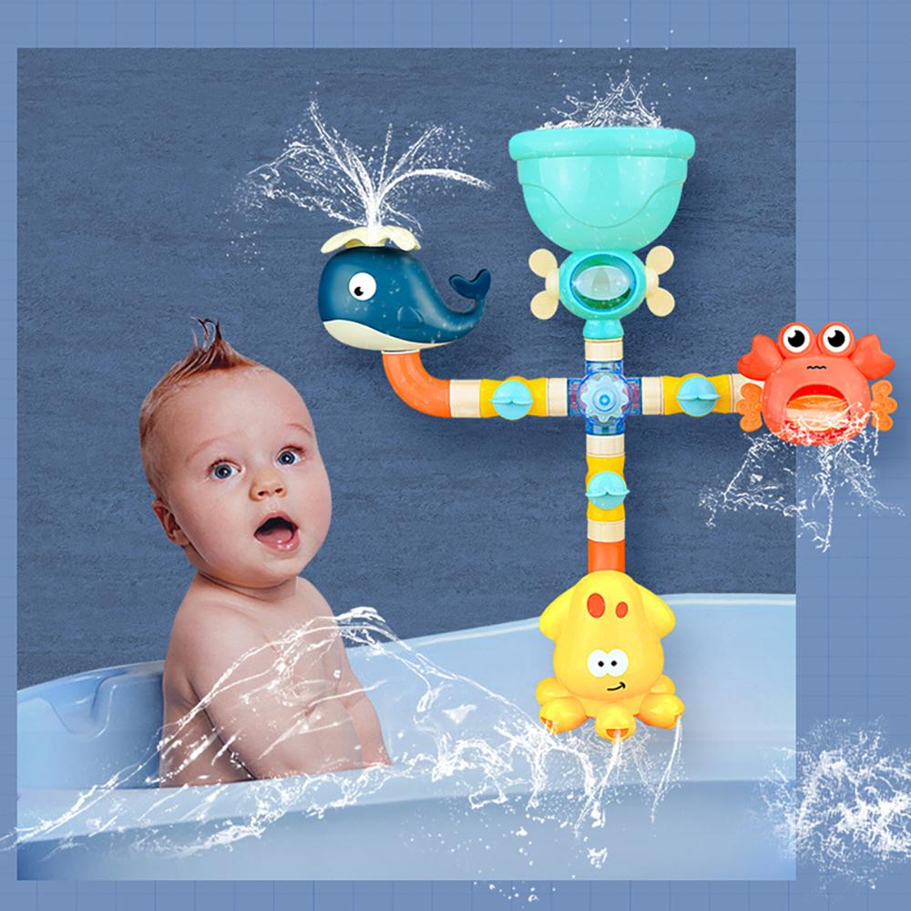 Baby Badespielzeug Badewanne DIY Rohre Schläuche Badezeit Wasserspiel Sprühbad Spielzeug für Kleinkinder Kinder Geschenke Geburtstagsgeschenk