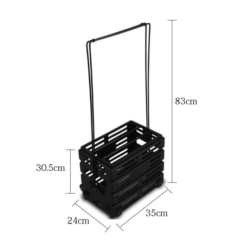 75 Balls Foldable Multifunctional Tennis Ball Basket Removable Ball Pickup Trolley Storage Tennis Basket Cart