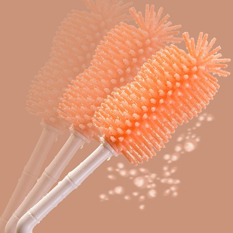 Food Grade Silicone Brush Baby Bottle Cleaner with Drying Rack Deep Clean Bottle Brush Bottle Cleaner Kit Newborn Accessories