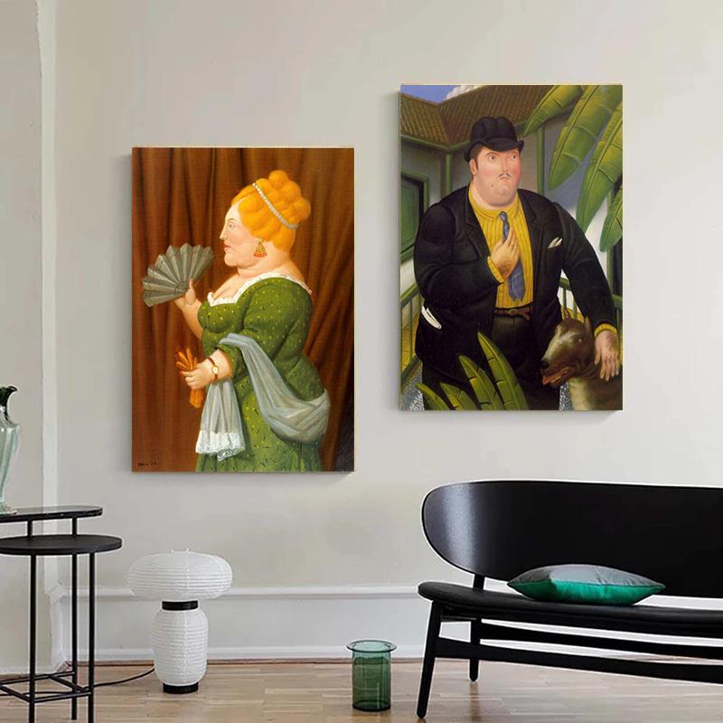 Funny Art Fat Dancer Couple Canvas Paintings Print Wall Art Posters and Living Room Mural Wall Picture Home Decor Cuadros No Frame