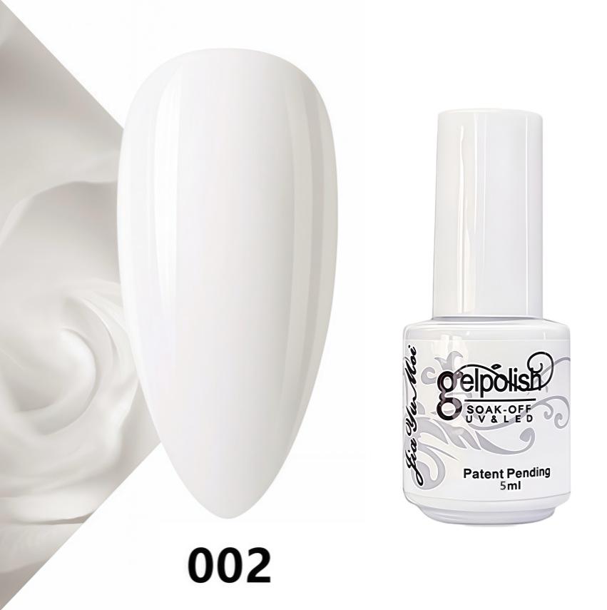 GELPOLISH Nail Art Set: Base, Top Coat, Transparent & White Gel Polishes