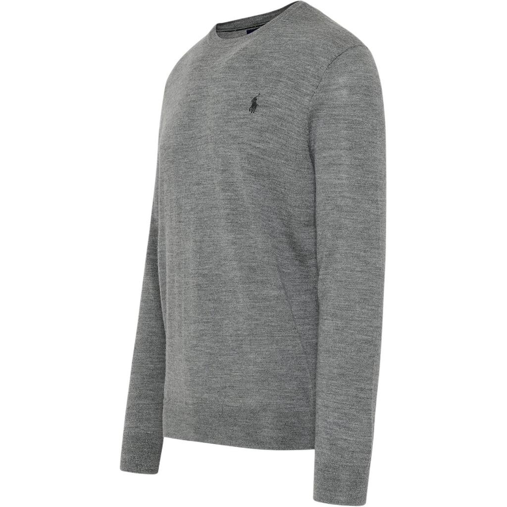 Polo Ralph Lauren FW22 Solid Logo Embroidered Crew Neck Sweater Men Sweater Gray 710876846-006