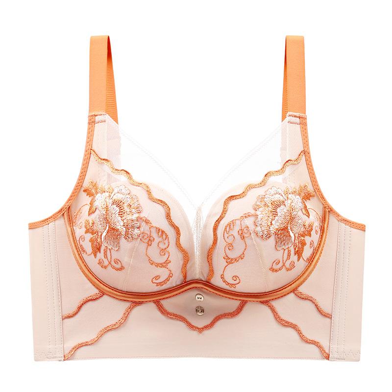 Herbst und Winter Spitze Nicht-Stahl-Ring-BH geraffte warme Unterwäsche Damen Anti-Sagging-BH