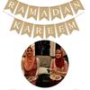 Eid Mubarak Banner Ramadan Burlap Banner Muslim Eid Bunting Pull Flag Party Decoration Supplies Khaki 200 X 13 X 17 Cm Wall Hanging 1Pcs