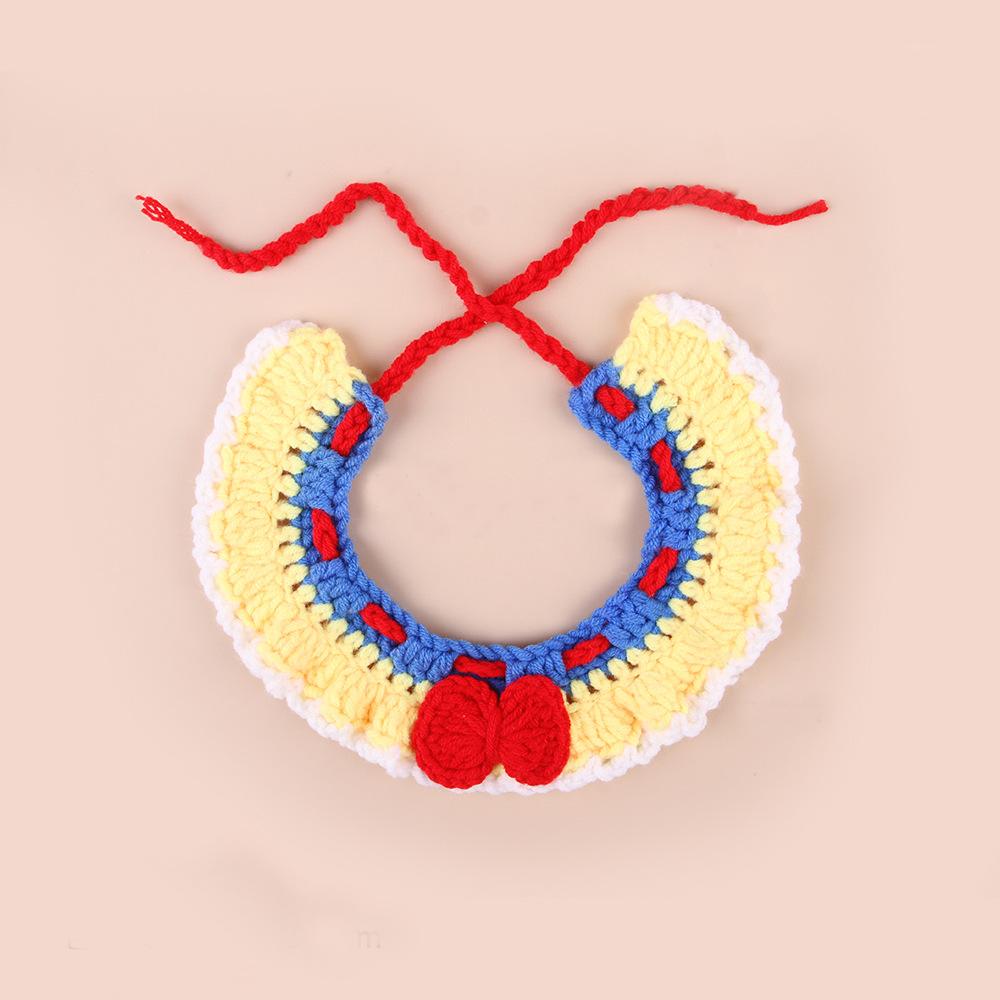 Lightweight Handwoven Pet Knitted Scarf Adjustable Soft Pet Bib Neck Scarf