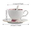 Luxury Ceramic Coffee Cup Spoon Plate Set Exquisite Latte Flower Tea Water Cup Milk Cups  Office