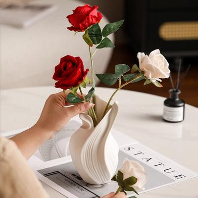 Nordic Creative Ceramic Vase Rotating Aesthetic Ornament Decorative Vases Entrance Desktop Dining Table Dried Flower Decor