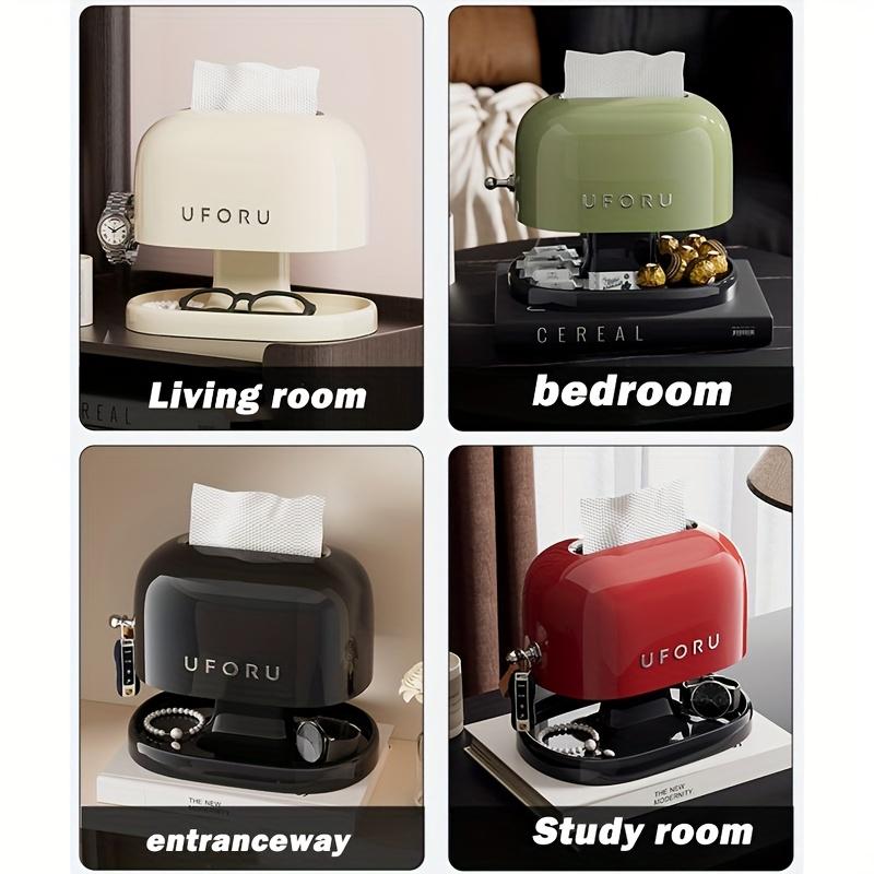1pc Retro Tissue Box Double-layer Tissue Boxwith Storage Tray Jewelry Watch Organizer Home Living Room Desktop Napkin container