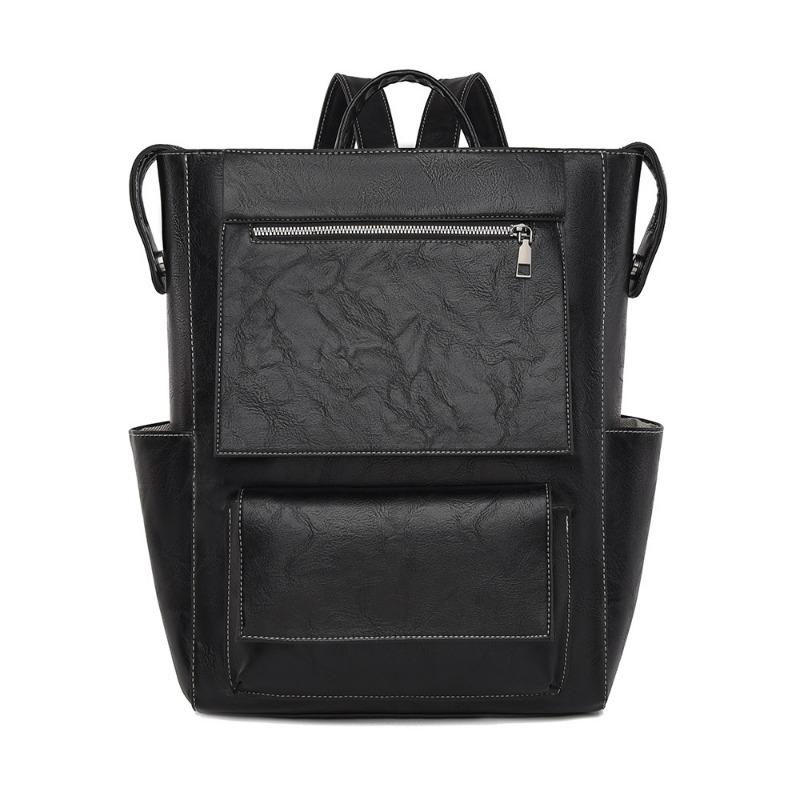 New commuter retro texture large capacity backpack fashionable versatile casual portable shoulder bag