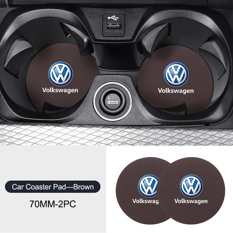HAT1 Car Water Cup Non Slip Pad Coaster Mat Interior Accessories VW GTI Polo Golf Passat B8 Tiguan Jetta T-ROC Touareg ID.3 Arteon CC