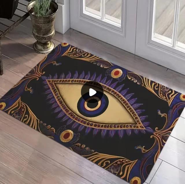 

Retro Evil Eye Door Mat Carpet Welcome Mat Suitable for Home and Outdoor Decoration Entrance Bedroom Balcony Home Decoration 40cm x 60cm