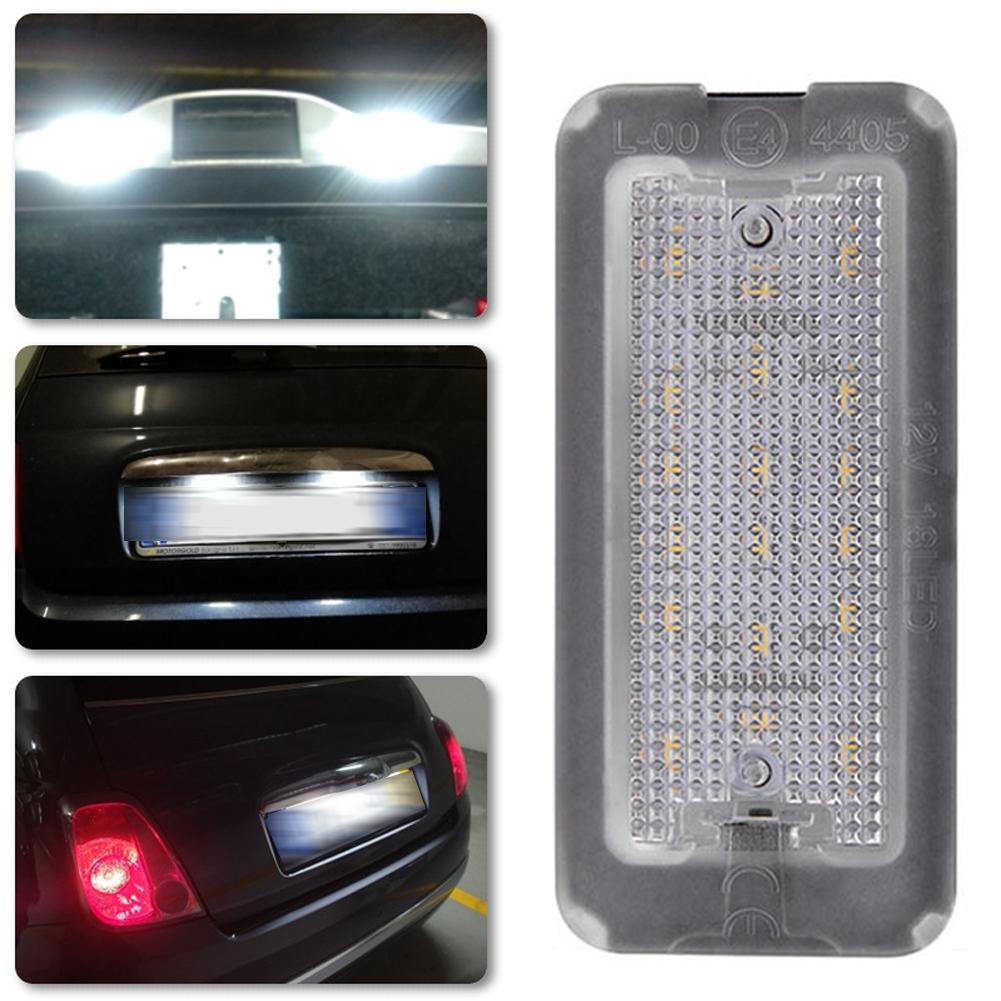 For Fiat 500 Abarth 500C 2007-2016 1/2Pcs Car LED License Plate Light Replacement License Plate Lamp Canbus Error-Free Bulbs