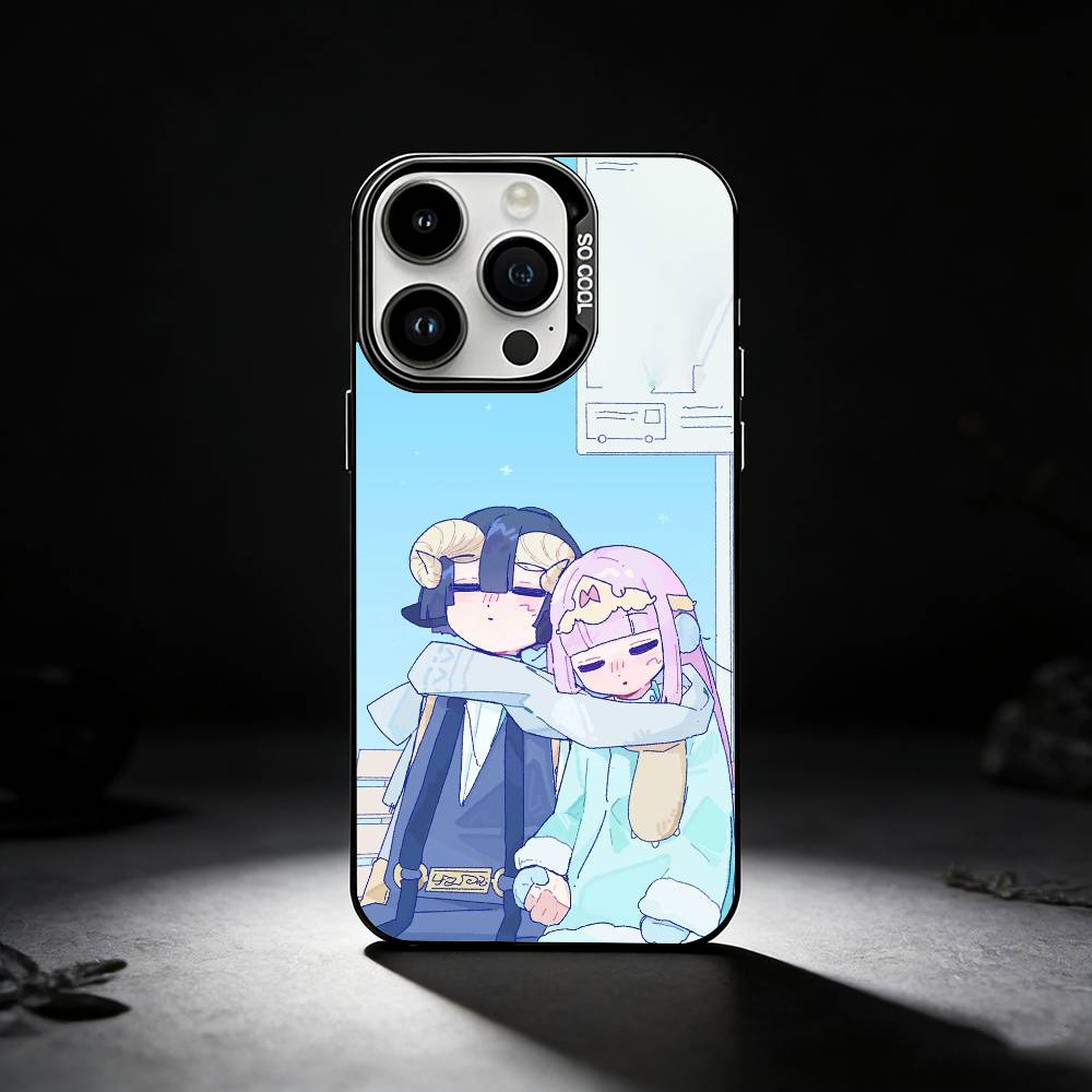 Sleepy Demon C-Castle Phone Case For iPhone 17,16,15,14,13,12,11 Plus,Pro Max,XS,Colored silver phone case