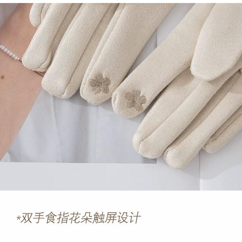 Womens Winter Warm Gloves Fleece Lined Thick Cuff Metal Buckle Touchscreen Driving Cycling