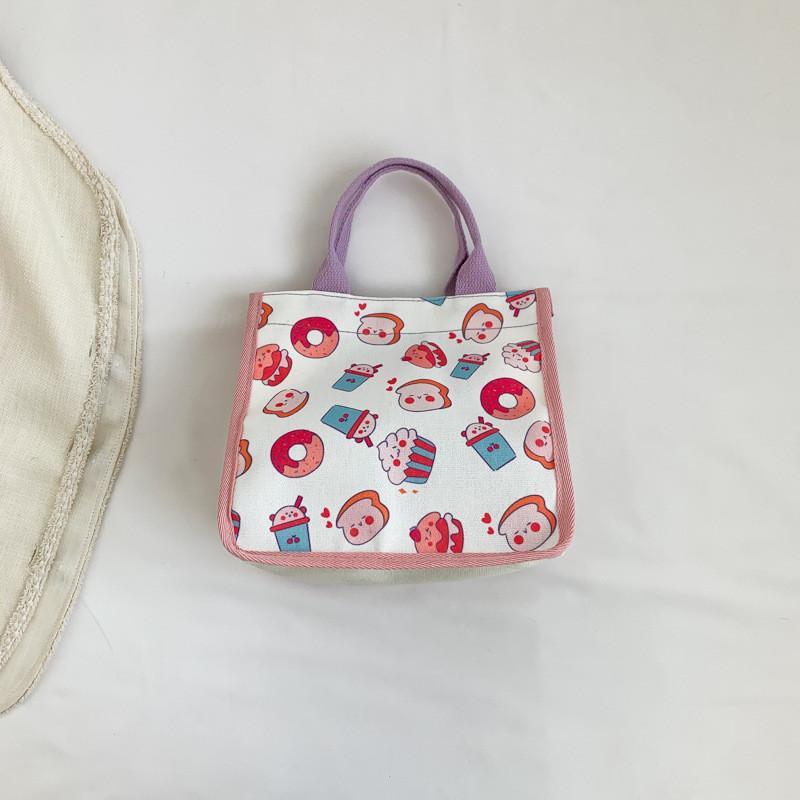 

Trendy Pink And Purple Canvas Tote Bag For Women Stylish Simple Large Capacity фіолетовий