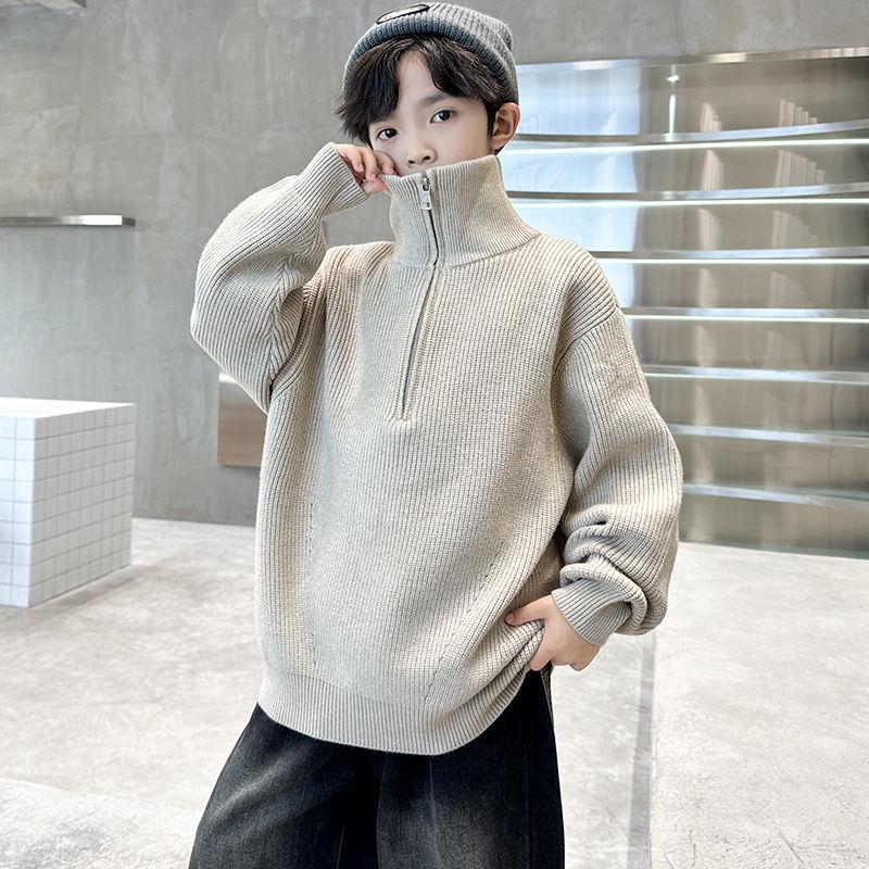 

Толстый вязаный свитер для мальчиков - Осень/Зима 2024 130 бежевый