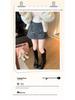 Korean Style Woolen Plaid Heavy Beaded High Waist A-line Skirt Pants for Women - Winter New Arrival