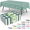 Homaxy Disposable Table Cloth 54x108 In Waterproof Plastic Tablecloth Rectangle Checkered Table Covers for Picnic Birthday Party
