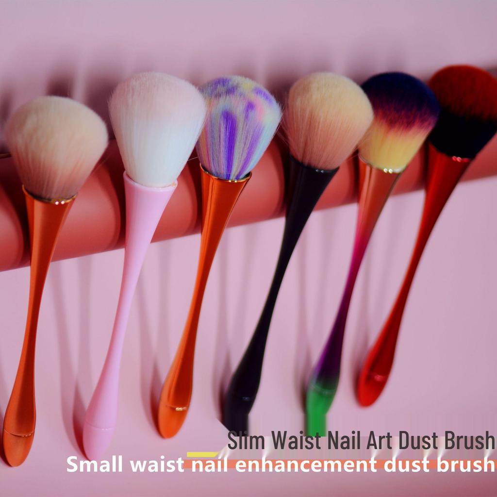 Nail Art Dust Removal Brush - Colorful Small Waist Design for Cleaning and Loose Powder Application