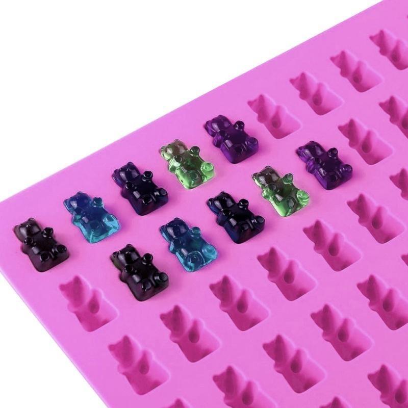 50 Cavità Stampo Orso Gommoso Novità Silicone Cioccolato Caramella Ghiaccio Nuovo Vassoio