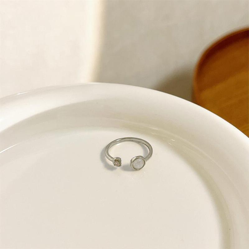Stylish And Delicate Womens Ring Featuring Elegant Camellia And Opal Shimmering