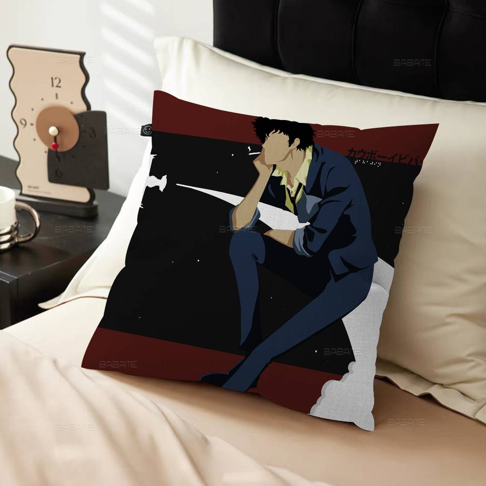 Capa de Almofada Anime C-Cowboy B-Bebop Polegadas Decoração Rústica Capas de Almofada de Lançamento para Decoração de Sofá