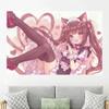 1pc N-Nekopara C-Chocola Maid Tapestry Heart Gesture Pink Bows Print Decor for Neko Anime Fans Bedroom Dorm Home