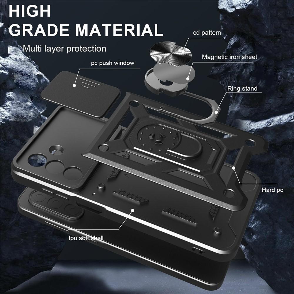 Case for Galaxy A26 5G - TPU+PC, Black, With Stand