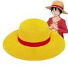 Anime One Piece Luffy Straw Hat Monkey D Luffy Adult Cosplay Weave Yellow Straw Hat Beach Hats Halloween Party Costume Prop
