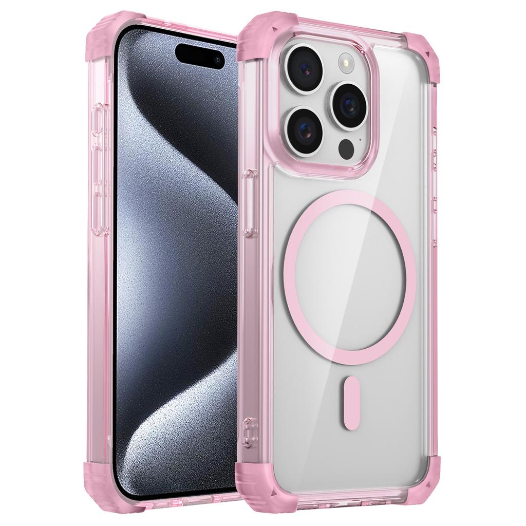 For iPhone 15 Pro Max Case TPU+PC Clear Phone Shell Compatible with Magsafe