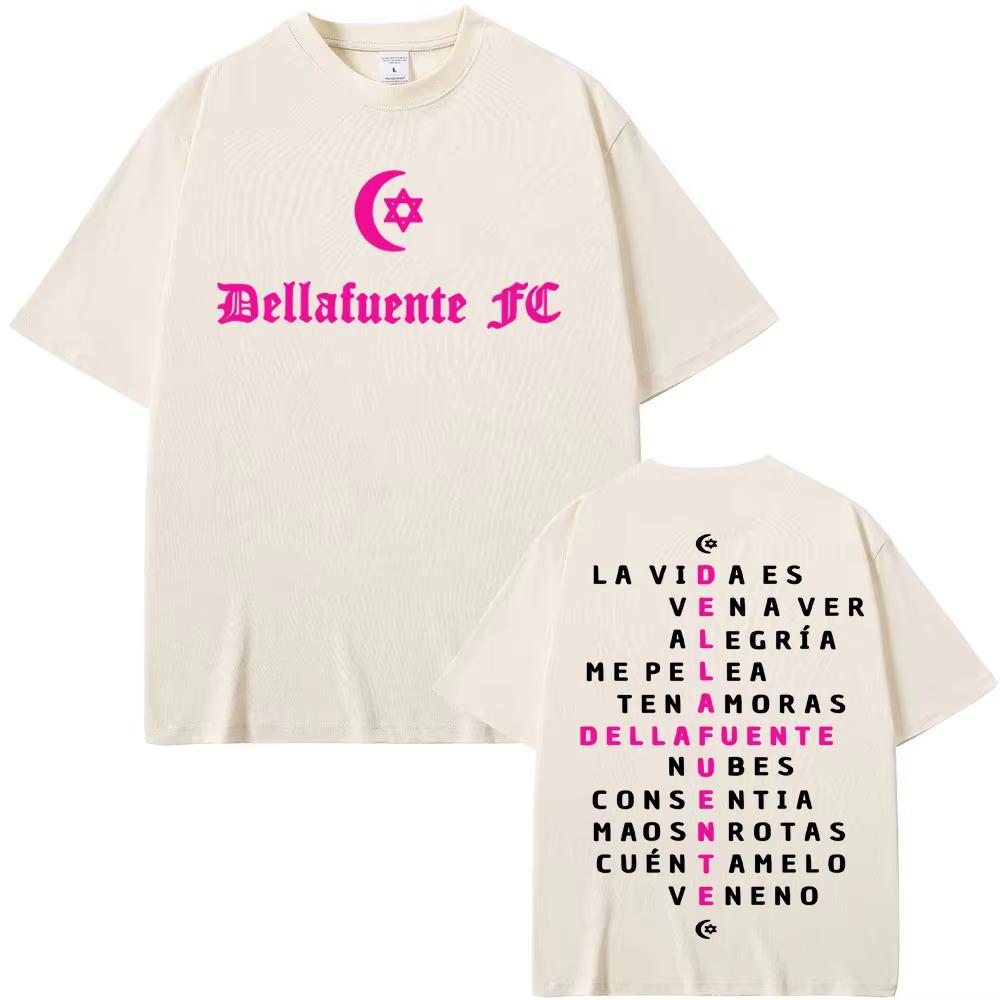 Rapper Dellafuente Double Sided Graphic Tee Shirt Harajuku Fashion Hip Hop Street Tshirts Men Women Comfort Pure Cotton T Shirt
