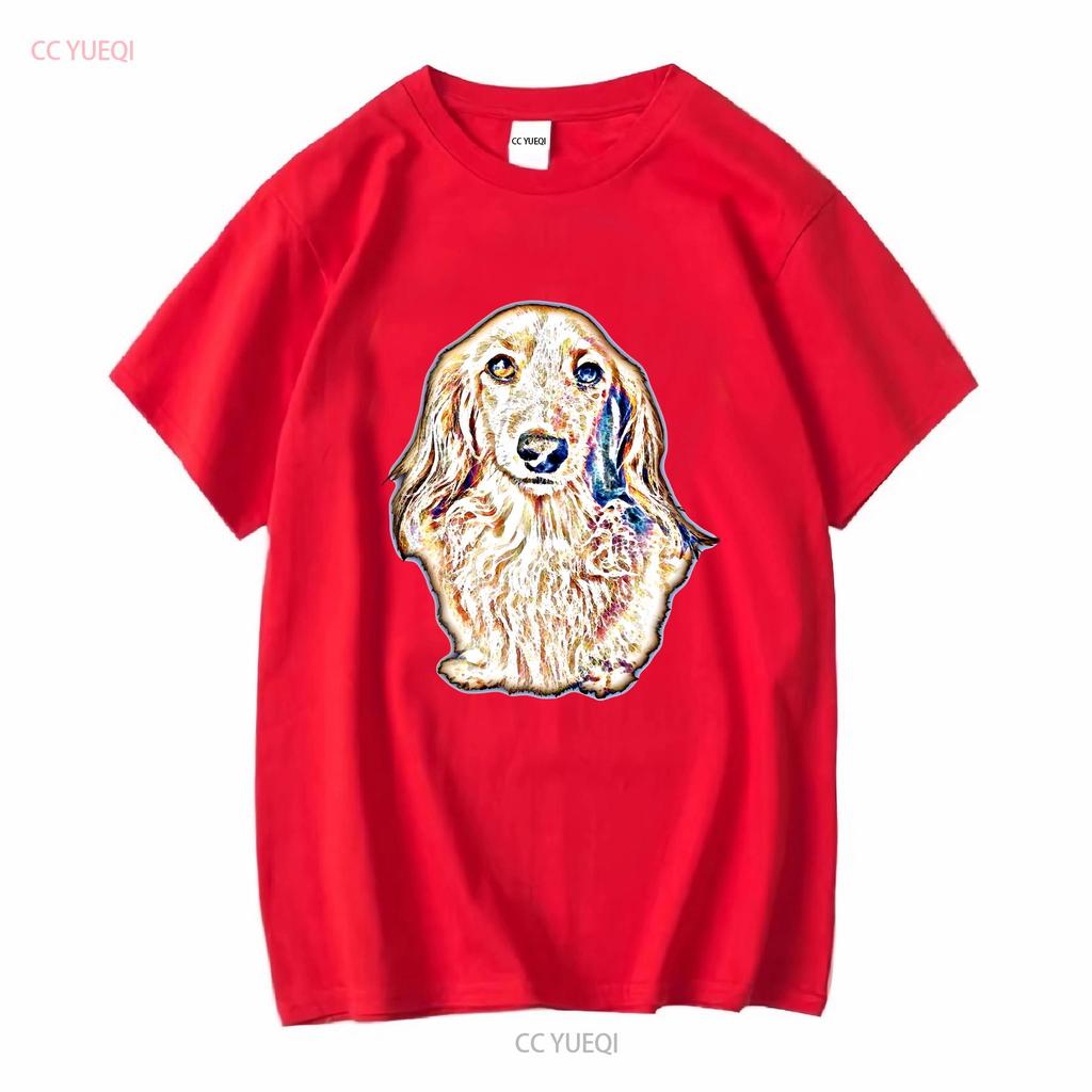 NEW LIMITED Long Hair Dachshund Cute Doxie Wiener Dog Lover T Shirt vintage Washed homme streetwear Casual Stylish Soft