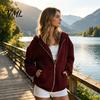 Fall Winter Hoodie Zip-Up Hoodies for Women, Loose Fit Drawstring Hooded Jacket with Women Sweatshirt Pocket, Long Sleeve Casual Coat Soft Tops