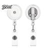 Office Badge Reel with Professional Reel Round Transparent Accessory Retractable ID Holder Clip Swivel for Nurses Students Teachers Workers