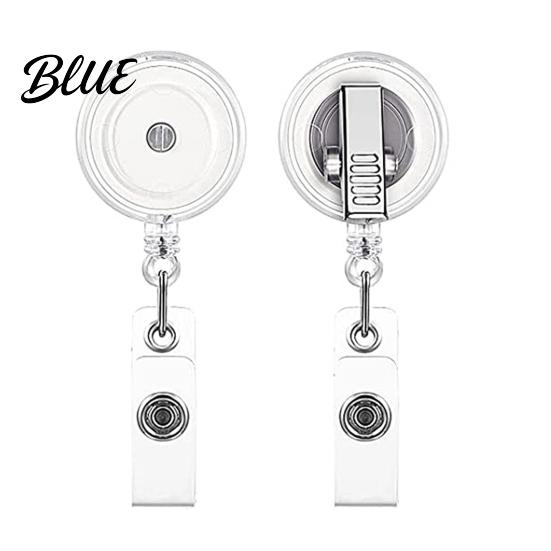 Office Badge Reel with Professional Reel Round Transparent Accessory Retractable ID Holder Clip Swivel for Nurses Students Teachers Workers